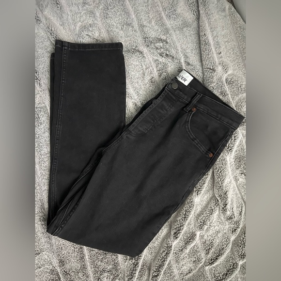 Duer Women’s Midweight Denim High Rise Straight Aged Black DU/ER Jeans 30x29 - Picture 7 of 7